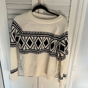 Christian Siriano Black and White Geometric Sweater